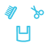 professional grooming staff white icon