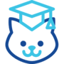 icon of kitten with graduation cap on
