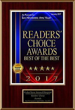 VCA Cedar View Animal Hospital Award