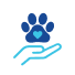 hand and paw print with heart icon
