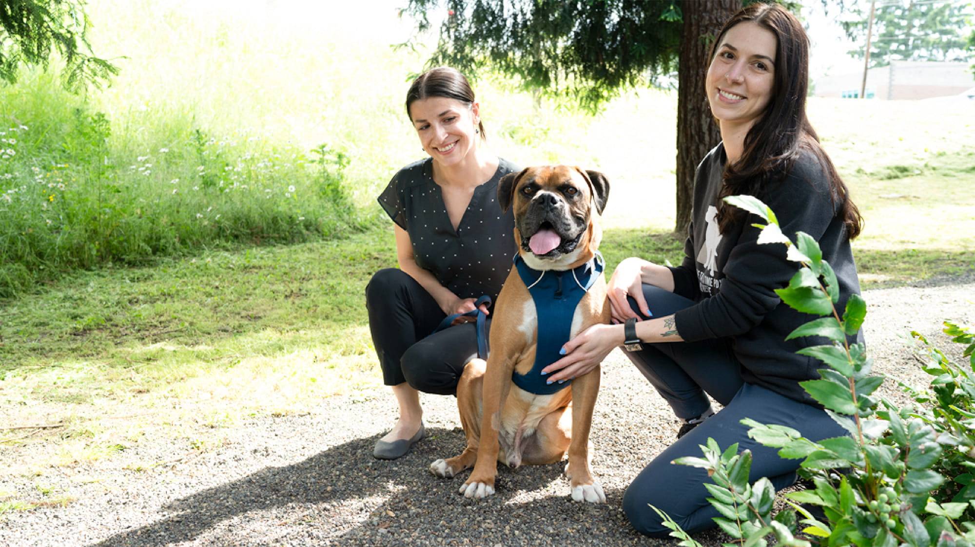 Hot Rod the dog with owners